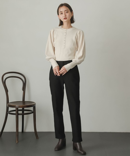 SENSE OF PLACE by URBAN RESEARCH（センスオブプレイスバイアーバンリサーチ）の「『Tallサイズあり』ウラキモウストレッチスリムテーパードパンツ（スラックス・レディース・ブラック/グリーン/アイボリー・TALL/X-SMALL/MEDIUM/SMALL/LARGE）」の22枚目の写真