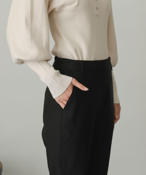 SENSE OF PLACE by URBAN RESEARCH（センスオブプレイスバイアーバンリサーチ）の「『Tallサイズあり』ウラキモウストレッチスリムテーパードパンツ（スラックス・レディース・ブラック/グリーン/アイボリー・TALL/X-SMALL/MEDIUM/SMALL/LARGE）」の14枚目の写真