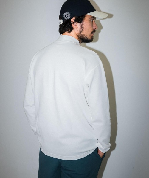 URBAN RESEARCH Sonny Label（アーバンリサーチサニーレーベル）の「OOPS　ミラノリブモックネックロンTシャツ（Tシャツ/カットソー・メンズ・マスタード/オフホワイト/ブラック・LARGE/MEDIUM）」の12枚目の写真