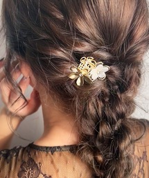 バレッタ ナノグラム モノグラムフラワー エナメル ヘアクリップ セール】メタル フラワー ミニヘアクリップ 3セット（バレッタ