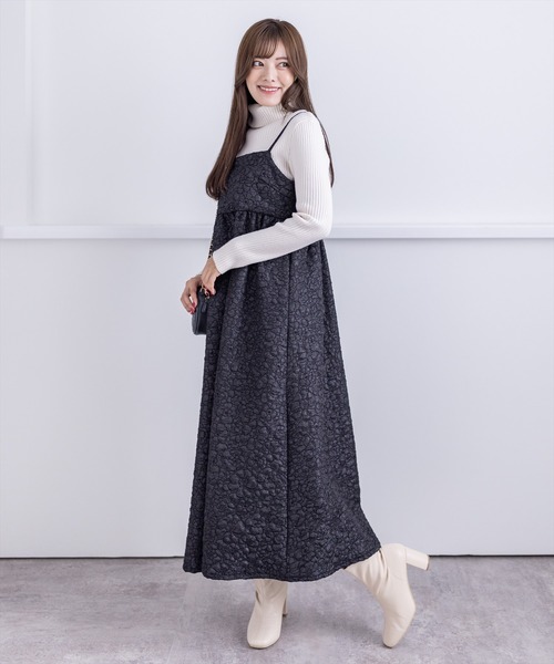 clear（クリア）の「ふくれJQロングキャミワンピース（ワンピース・レディース・ブラック/ベージュ/ピンク・F）」の12枚目の写真