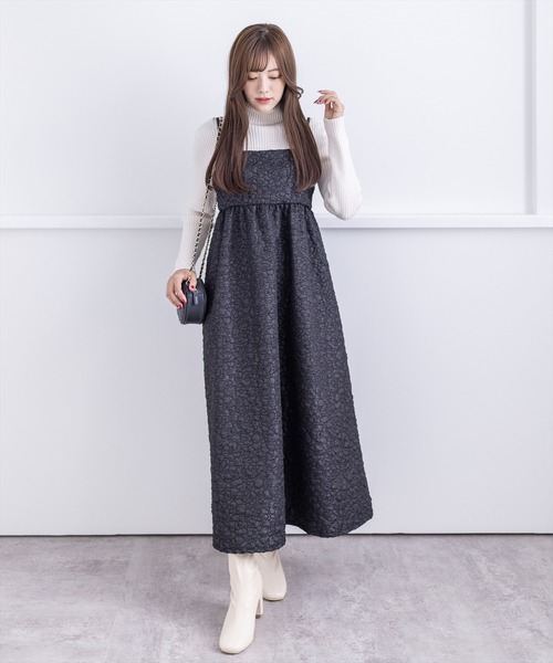 clear（クリア）の「ふくれJQロングキャミワンピース（ワンピース・レディース・ブラック/ベージュ/ピンク・F）」の13枚目の写真