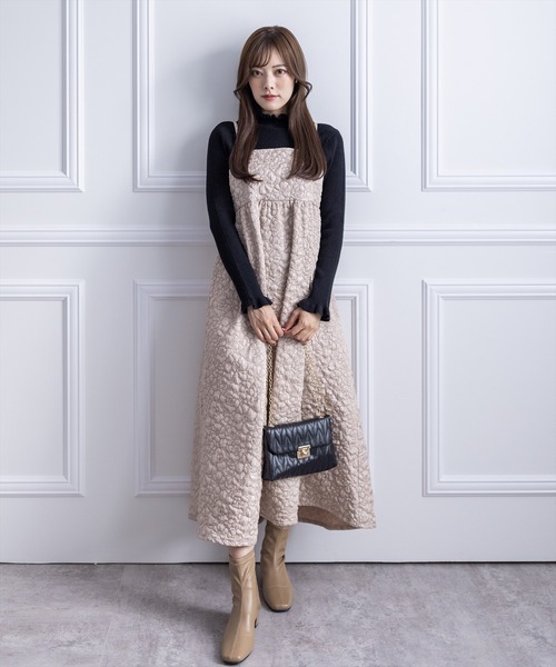 clear（クリア）の「ふくれJQロングキャミワンピース（ワンピース・レディース・ブラック/ベージュ/ピンク・F）」の14枚目の写真