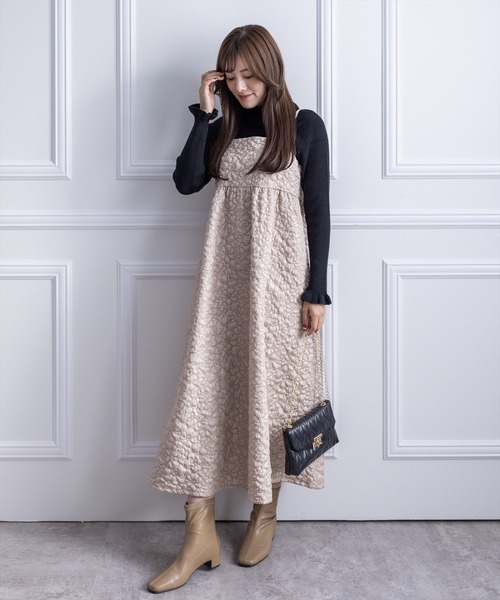 clear（クリア）の「ふくれJQロングキャミワンピース（ワンピース・レディース・ブラック/ベージュ/ピンク・F）」の15枚目の写真