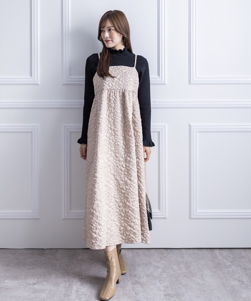 clear（クリア）の「ふくれJQロングキャミワンピース（ワンピース・レディース・ブラック/ベージュ/ピンク・F）」の17枚目の写真