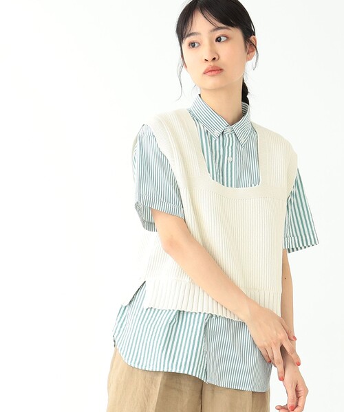 BEAMS BOY（ビームスボーイ）の「BEAMS BOY / ソロテックス（R） ミリタリーベスト（ベスト・レディース・オフホワイト/オリーブ・ONE SIZE）」の5枚目の写真