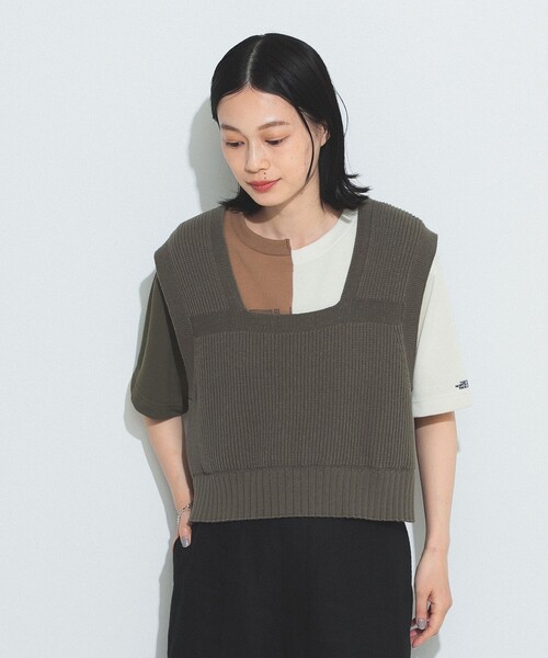 BEAMS BOY（ビームスボーイ）の「BEAMS BOY / ソロテックス（R） ミリタリーベスト（ベスト・レディース・オフホワイト/オリーブ・ONE SIZE）」の2枚目の写真