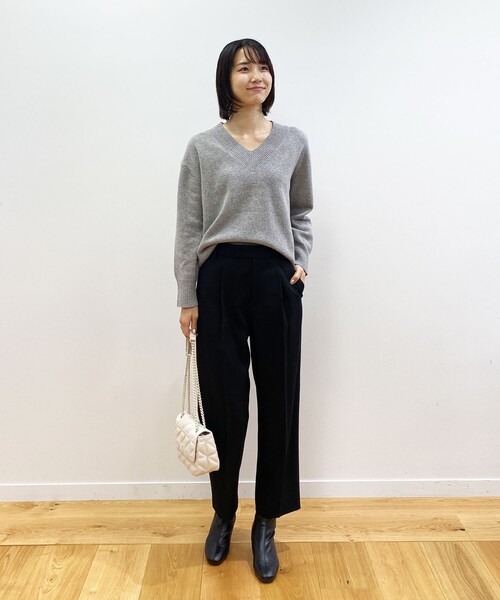 OPAQUE.CLIP（オペークドットクリップ）の「◆メランジツイルテーパードパンツ（その他パンツ・レディース・ブラック/ブラウン系その他/サンドベージュ・38/40/42/34/36）」の11枚目の写真