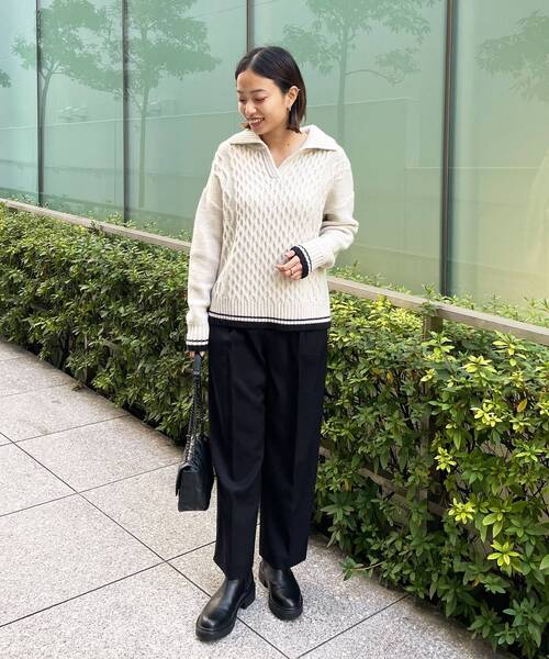 OPAQUE.CLIP（オペークドットクリップ）の「◆メランジツイルテーパードパンツ（その他パンツ・レディース・ブラック/ブラウン系その他/サンドベージュ・38/40/42/34/36）」の15枚目の写真