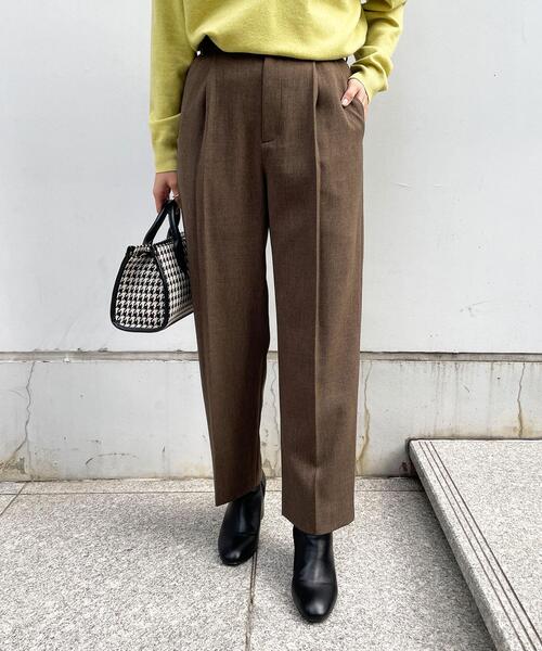 OPAQUE.CLIP（オペークドットクリップ）の「◆メランジツイルテーパードパンツ（その他パンツ・レディース・ブラック/ブラウン系その他/サンドベージュ・38/40/42/34/36）」の6枚目の写真