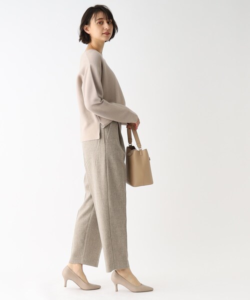 OPAQUE.CLIP（オペークドットクリップ）の「◆メランジツイルテーパードパンツ（その他パンツ・レディース・ブラック/ブラウン系その他/サンドベージュ・38/40/42/34/36）」の10枚目の写真