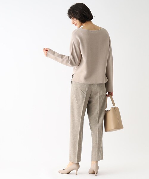 OPAQUE.CLIP（オペークドットクリップ）の「◆メランジツイルテーパードパンツ（その他パンツ・レディース・ブラック/ブラウン系その他/サンドベージュ・38/40/42/34/36）」の13枚目の写真