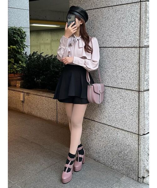 EATME（イートミー）の「ベルテッドフラップバッグ（ショルダーバッグ・レディース・ピンク/ブラック・FREE）」の6枚目の写真