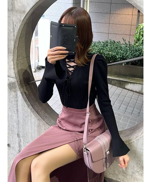 EATME（イートミー）の「ベルテッドフラップバッグ（ショルダーバッグ・レディース・ピンク/ブラック・FREE）」の9枚目の写真