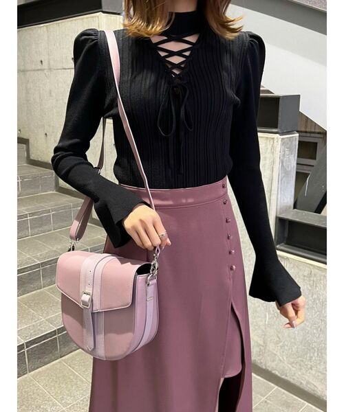 EATME（イートミー）の「ベルテッドフラップバッグ（ショルダーバッグ・レディース・ピンク/ブラック・FREE）」の10枚目の写真