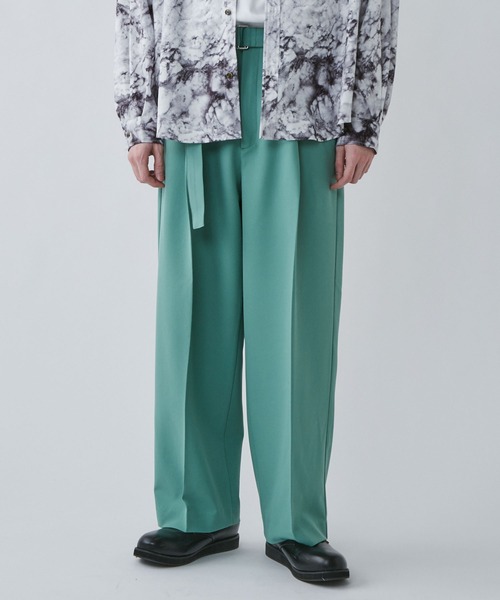 LUCY（ルーシー）の「LUCY/ベルト付きトロミワイドスラックス（スラックス・メンズ・ブラック/パープル系その他/グリーン系その他・LARGE/MEDIUM）」の14枚目の写真