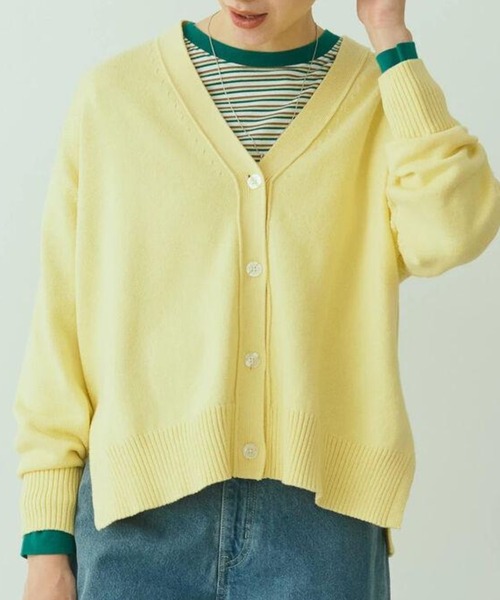 AMERICAN HOLIC(アメリカンホリック)の「ミドルゲージVネックニットカーディガン(カーディガン/ボレロ・レディース・ブルー系その他2/ライトグリーン/オフホワイト/ピンク/イエロー/ブルー・M/L)」の5枚目の写真