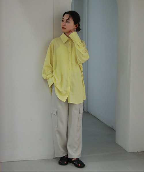 feepur（フェピュール）の「シアージャガードシャツ（シャツ/ブラウス・レディース・アイボリー/ブラック/イエロー・MEDIUM）」の8枚目の写真