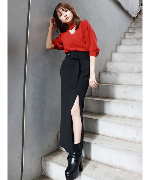 MURUA（ムルーア）の「ディープスリットペンシルスカート（スカート・レディース・ブラック/ブラウン/アイボリー/ブルー・2/1）」の14枚目の写真