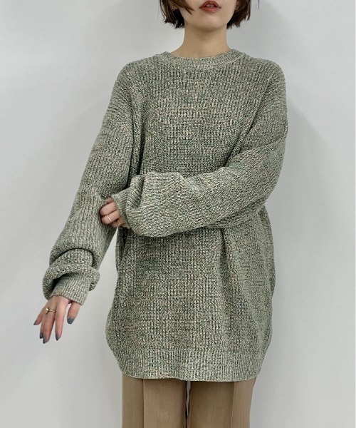 LOVELESS（ラブレス）の「【UNISEX】ミックスヤーン クルーネック（ニット/セーター・メンズ・レッド系その他/グリーン系その他/ブラック/ブルー系その他4/オフホワイト・L/M）」の6枚目の写真