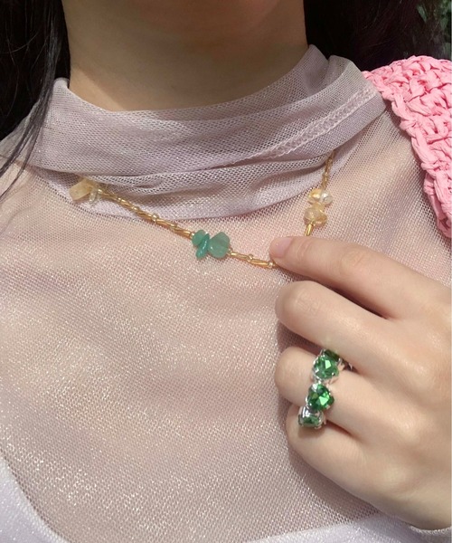 Casselini(キャセリーニ)の「Casselini(キャセリーニ)さざれネックレス(ネックレス・レディース・クリア/ブラック/グリーン・FREE)」の11枚目の写真