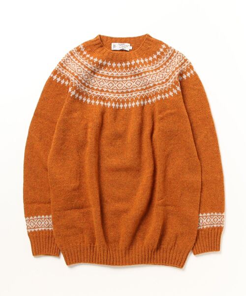 NOR'EASTERLY(ノアイースターリー)の「【NOR'EASTERLY】L/S 2TONE NORDIC(ニット/セーター・メンズ・オレンジ系その他・46)」の1枚目の写真