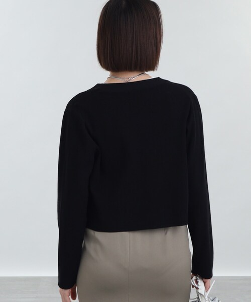 INDIVI（インディヴィ）の「◇【クロップド丈】針抜きショートV