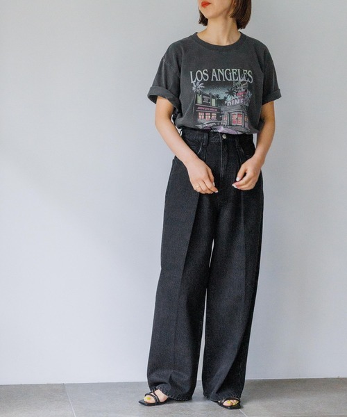 yuw(ユウ)の「retoro Tee 199361(Tシャツ/カットソー・レディース・グレー/ブラック・FREE)」の3枚目の写真