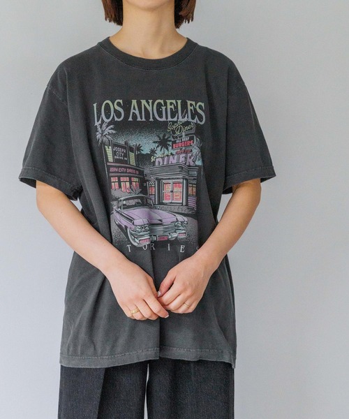 yuw(ユウ)の「retoro Tee 199361(Tシャツ/カットソー・レディース・グレー/ブラック・FREE)」の6枚目の写真