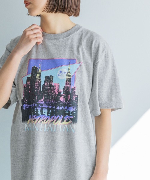 yuw(ユウ)の「retoro Tee 199361(Tシャツ/カットソー・レディース・グレー/ブラック・FREE)」の14枚目の写真