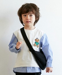 petit main | 【リンク】袖ストライプクマ長袖T(Tシャツ/カットソー)