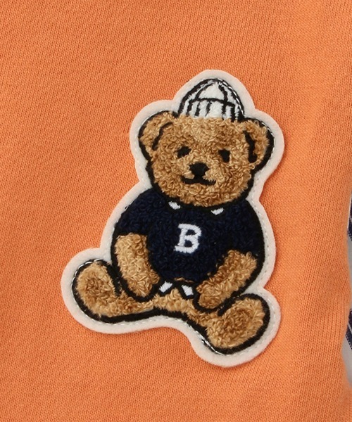 petit main（プティマイン）の「【リンク】袖ストライプクマ長袖T（Tシャツ/カットソー・キッズ・ライトグリーン/オフホワイト/オレンジ・100cm/110cm/80ｃｍ/130cm/90cm/120cm）」の11枚目の写真