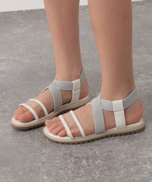 GLOBAL WORK（グローバルワーク）の「ラクラク／ゴムクロスサンダル/191429（サンダル・キッズ・ホワイト系その他/ブラック系その他/シルバー/その他・16cm/17cm/18cm/19cm/20cm/21cm/22cm）」の9枚目の写真