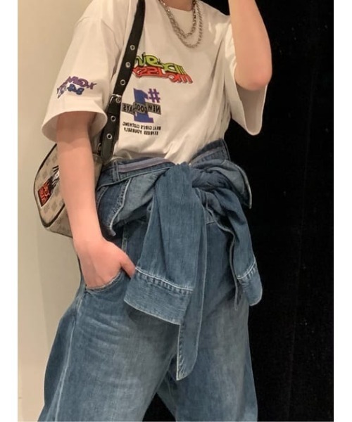 MOUSSY（マウジー）の「WIDE LEG DENIM ジャンプスーツ（つなぎ