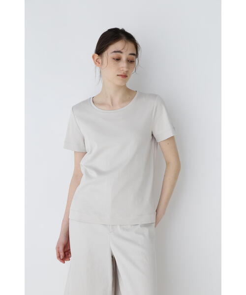 human woman（ヒューマンウーマン）の「オーガニックコットンスムース半袖Ｔシャツ（Tシャツ/カットソー・レディース・グレー/ホワイト・MEDIUM/LARGE）」の11枚目の写真