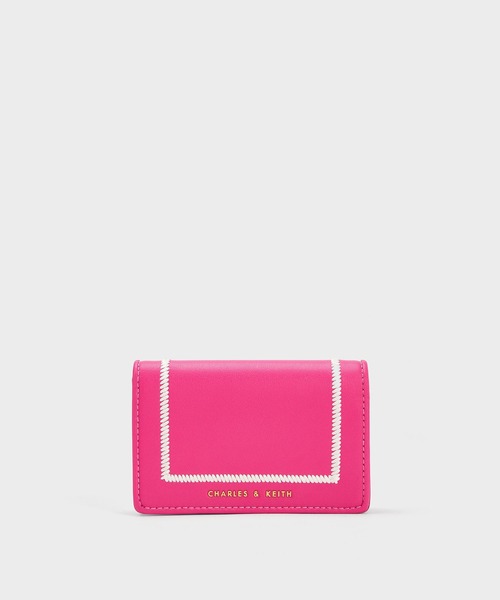 CHARLES & KEITH(チャールズ & キース)の「Astra アストラ ステッチトリムネームカードケース(名刺入れ・レディース・オレンジ/ブラック/ブラック系その他2/チョコ/フューシャピンク・XXS)」の4枚目の写真