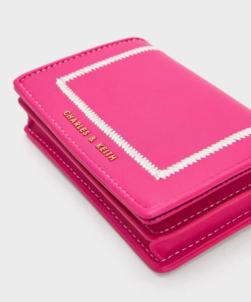 CHARLES & KEITH(チャールズ & キース)の「Astra アストラ ステッチトリムネームカードケース(名刺入れ・レディース・オレンジ/ブラック/ブラック系その他2/チョコ/フューシャピンク・XXS)」の7枚目の写真