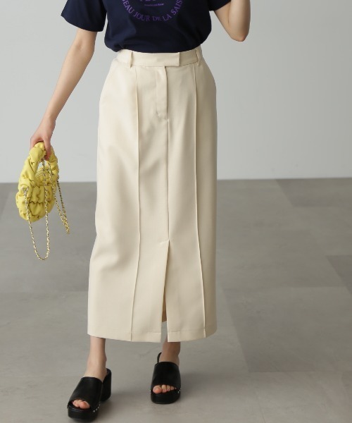 FREE'S MART（フリーズマート）の「【Sシリーズ対応】◆ピンタックナロースカート（スカート・レディース・ブラック/イエロー/ホワイト・SMALL/MEDIUM/X-SMALL）」の2枚目の写真