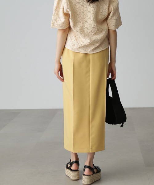 FREE'S MART（フリーズマート）の「【Sシリーズ対応】◆ピンタックナロースカート（スカート・レディース・ブラック/イエロー/ホワイト・SMALL/MEDIUM/X-SMALL）」の4枚目の写真