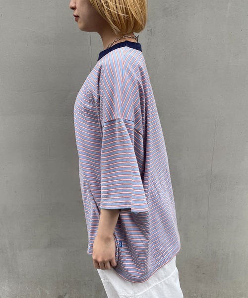 CIAOPANIC(チャオパニック)の「パイルリンガーボーダーTシャツ(Tシャツ/カットソー・レディース・ホワイト/サックスブルー/ブラック・FREE)」の22枚目の写真