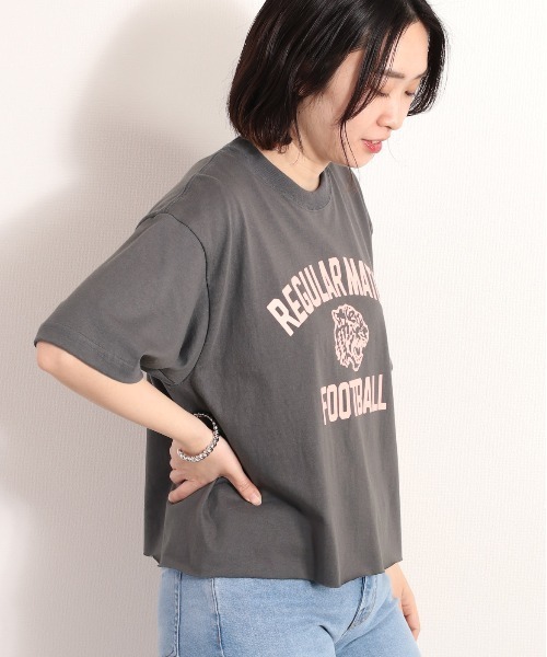 cepo（セポ）の「リメイクカレッジＴｅｅ　WEB先行販売（Tシャツ/カットソー・レディース・チャコール/ベージュ・M）」の4枚目の写真