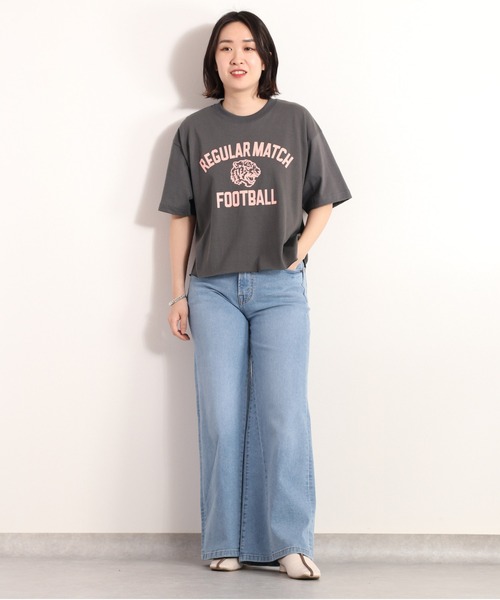 cepo（セポ）の「リメイクカレッジＴｅｅ　WEB先行販売（Tシャツ/カットソー・レディース・チャコール/ベージュ・M）」の6枚目の写真