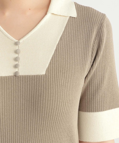 Andemiu（アンデミュウ）の「エリツキハイショクニットワンピース904569（ワンピース・レディース・オレンジ/ベージュ/ブラック・FREE）」の18枚目の写真