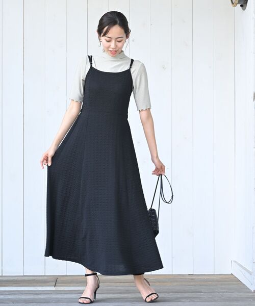 rps（アールピーエス）の「パイピングリボンカーデ×フレアーキャミワンピ（ワンピース・レディース・ブラック/グレー/グレイッシュベージュ・フリー）」の21枚目の写真