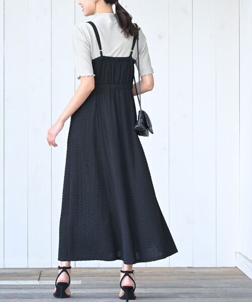 rps（アールピーエス）の「パイピングリボンカーデ×フレアーキャミワンピ（ワンピース・レディース・ブラック/グレー/グレイッシュベージュ・フリー）」の14枚目の写真