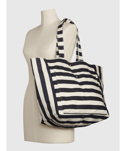 GAP（ギャップ）の「コットンリネン ストライプトートバッグ（トートバッグ・レディース・ネイビー・ONE SIZE）」の5枚目の写真