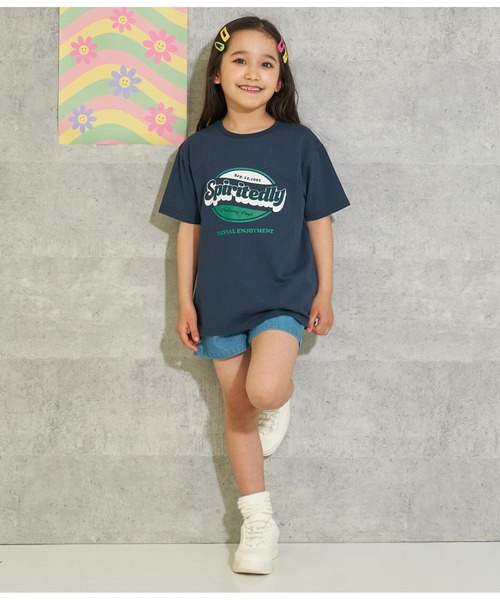 ANAP kids（アナップキッズ）の「フロントウェーブロゴビッグTシャツ【親子お揃い】（Tシャツ/カットソー・キッズ・ネイビー/ホワイト/イエロー系その他/ピンク・130cm/110cm/120cm/100cm）」の14枚目の写真