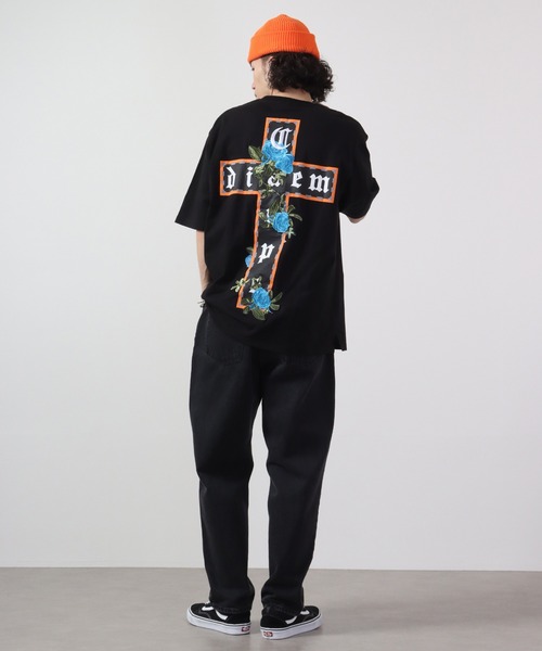 RE730(アールイーセブンサーティー)の「RE730 クロスローズ半袖Tシャツ(Tシャツ/カットソー・メンズ・オフホワイト/グレー/ブラック・L/M)」の14枚目の写真