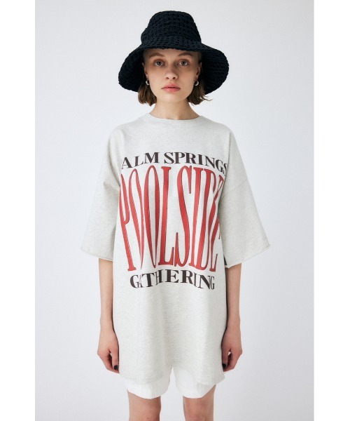 MOUSSY(マウジー)の「POOLSIDE LOOSE Tシャツ(Tシャツ/カットソー・レディース・ターコイズブルー/杢グレー/オフホワイト・FREE)」の3枚目の写真