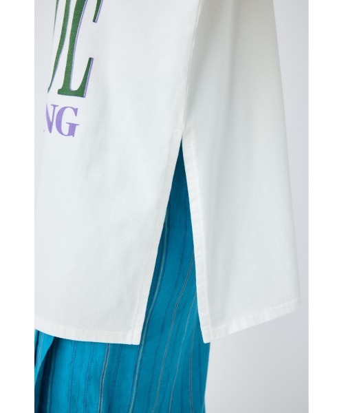 MOUSSY(マウジー)の「POOLSIDE LOOSE Tシャツ(Tシャツ/カットソー・レディース・ターコイズブルー/杢グレー/オフホワイト・FREE)」の7枚目の写真